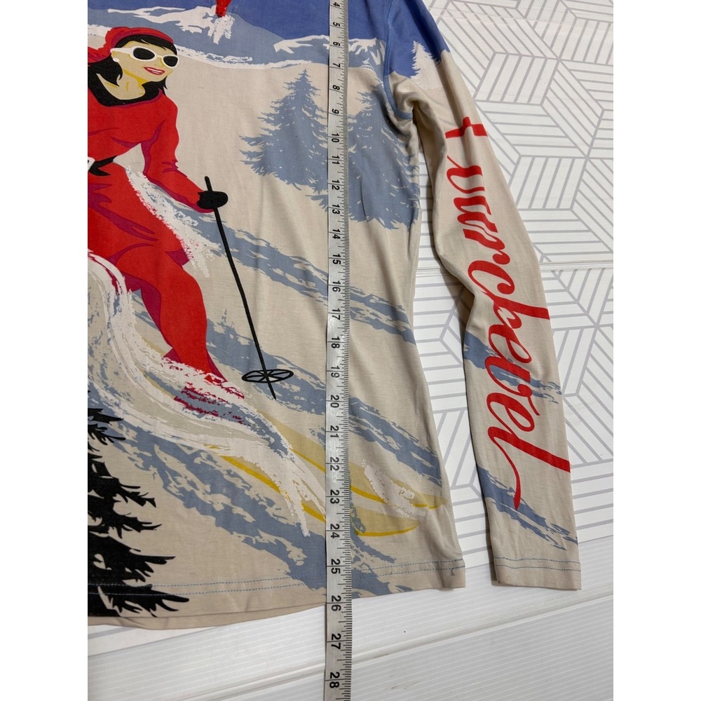 Neve Women's size Small Silk Merino Wool Base Layer Top Retro Skier Apres Ski a1 - Picture 6 of 9